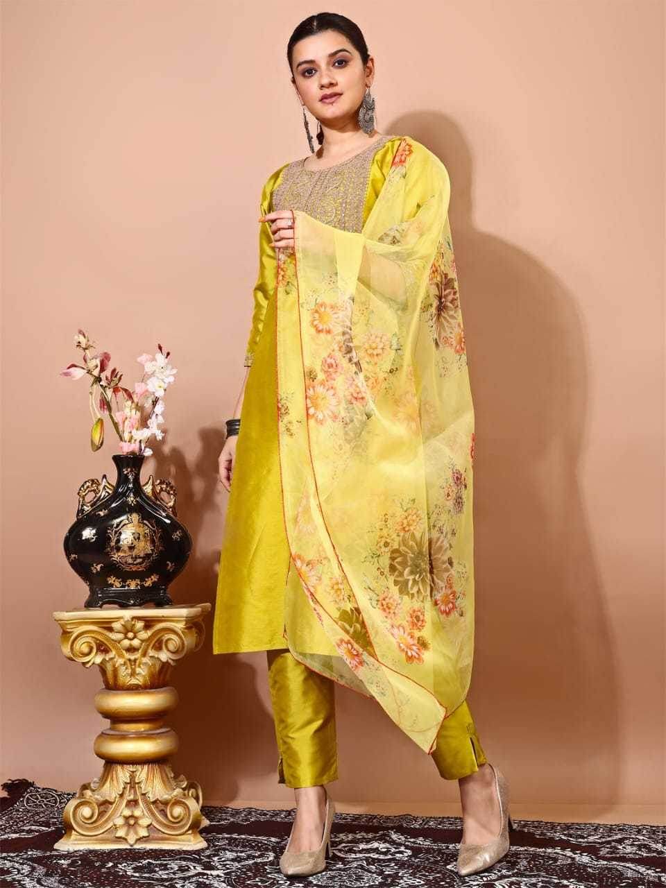 Silk Embroidered Kurti - MYLUXURY LANE ENTERPRISE